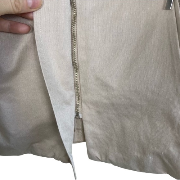 QVC Retro 60s Style A-line Swing Jacket Trenchcoat Full Zip Beige Twee Sz XS - Picture 7 of 14